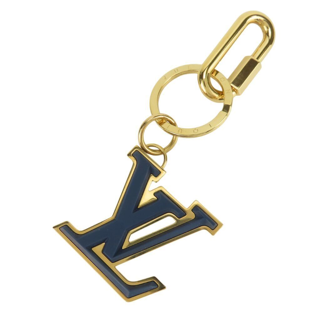 Louis Vuitton Bag Charm Portefeuille LV Soft M68299 Metal Rubber Gold Navy Mo...